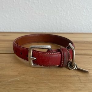 Coach Dog/Cat Red Leather Collar